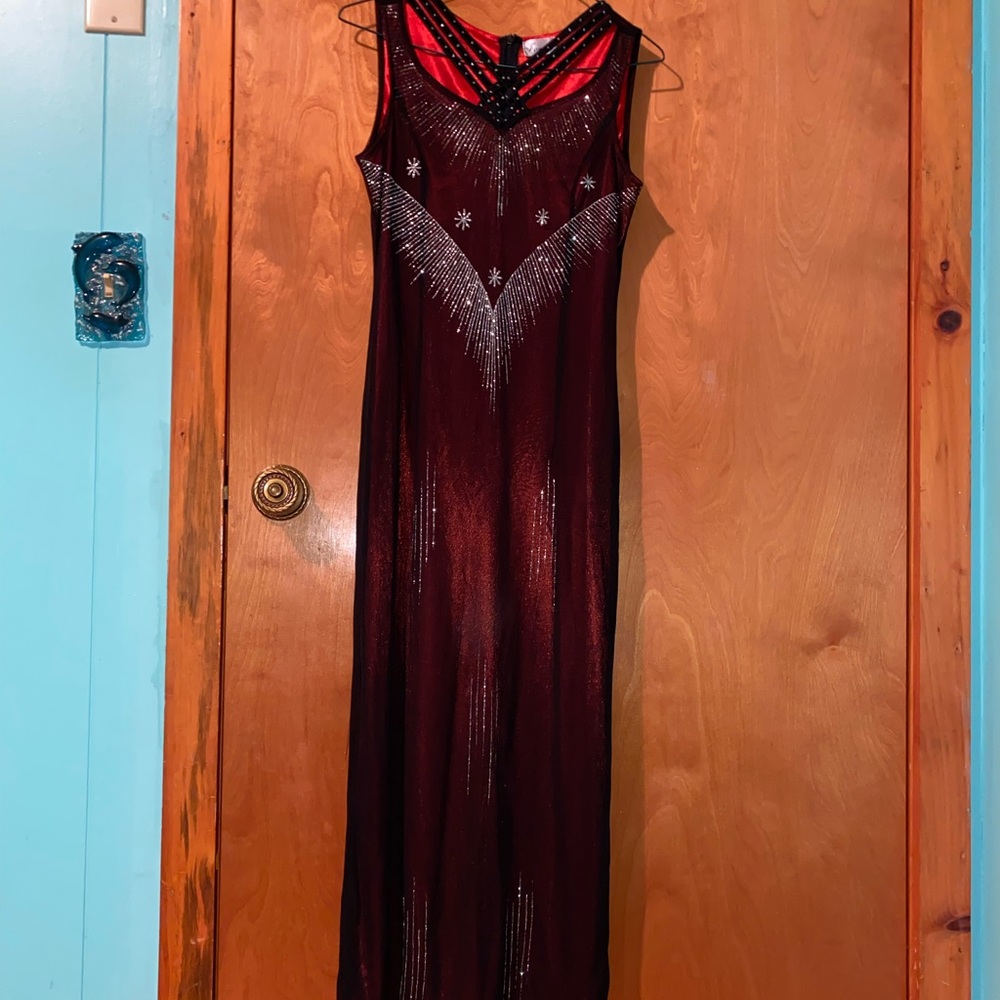Forever black and red silk party dress